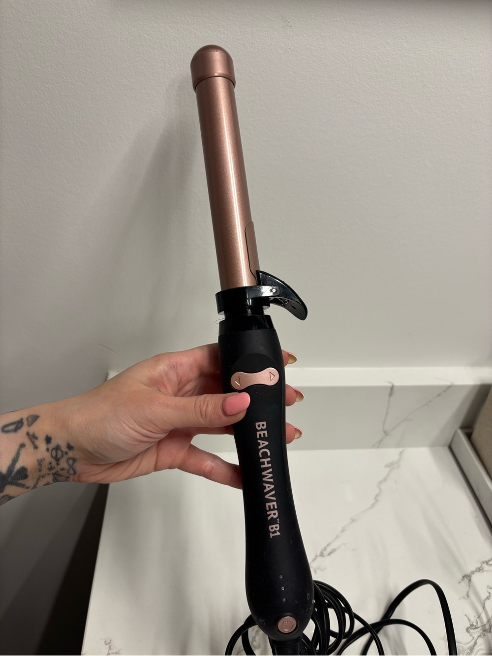 Beachwaver Co Rotating Curling Iron B 1 Inch Ceramic Barrel Pink Black